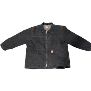 Carhartt Jacket Mens XXL Sherpa Fleece Lined Detroit C61 DKB Duck Canvas Zip 2XL